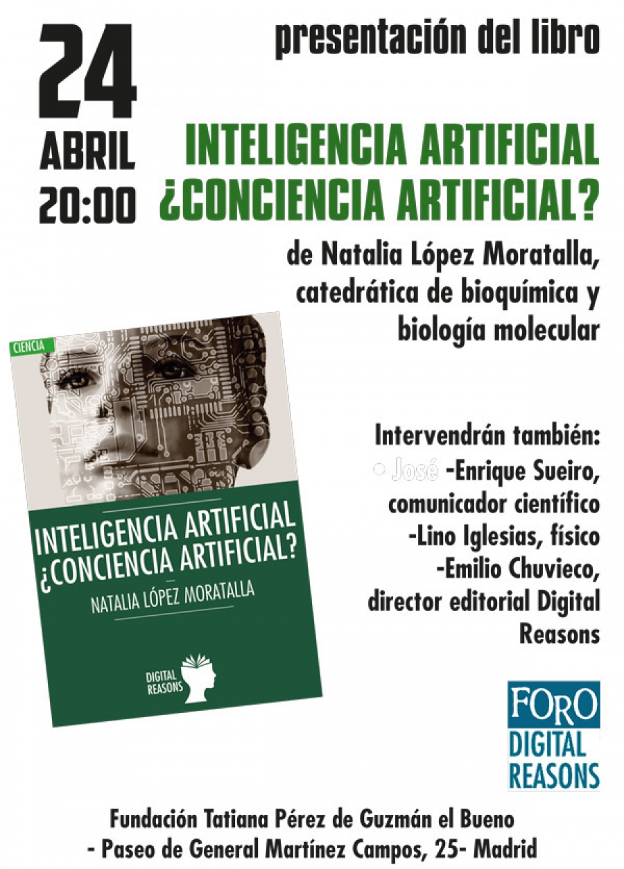 Natalia López Moratalla presenta &#039;Inteligencia artificial. ¿Conciencia artificial?&#039;