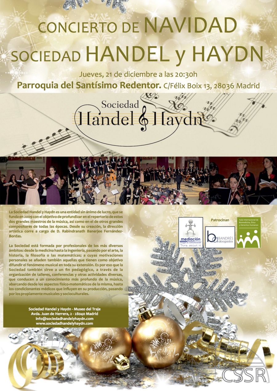 La Sociedad Handel y Haydn ofrece un concierto de Navidad en Santísimo Redentor