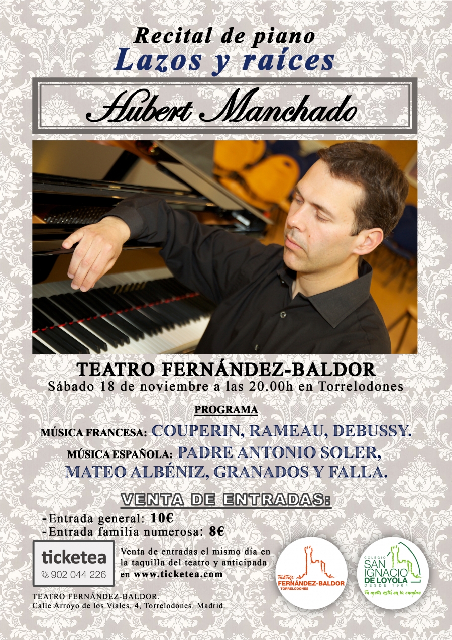 El teatro Fernández Baldor de Torrelodones ofrece un recital de piano