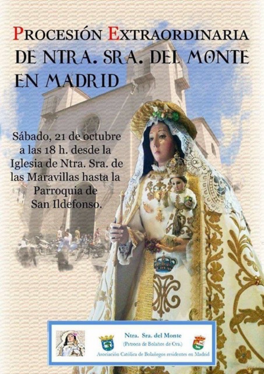 Nuestra Señora del Monte en Madrid se traslada de sede con una procesión extraordinaria