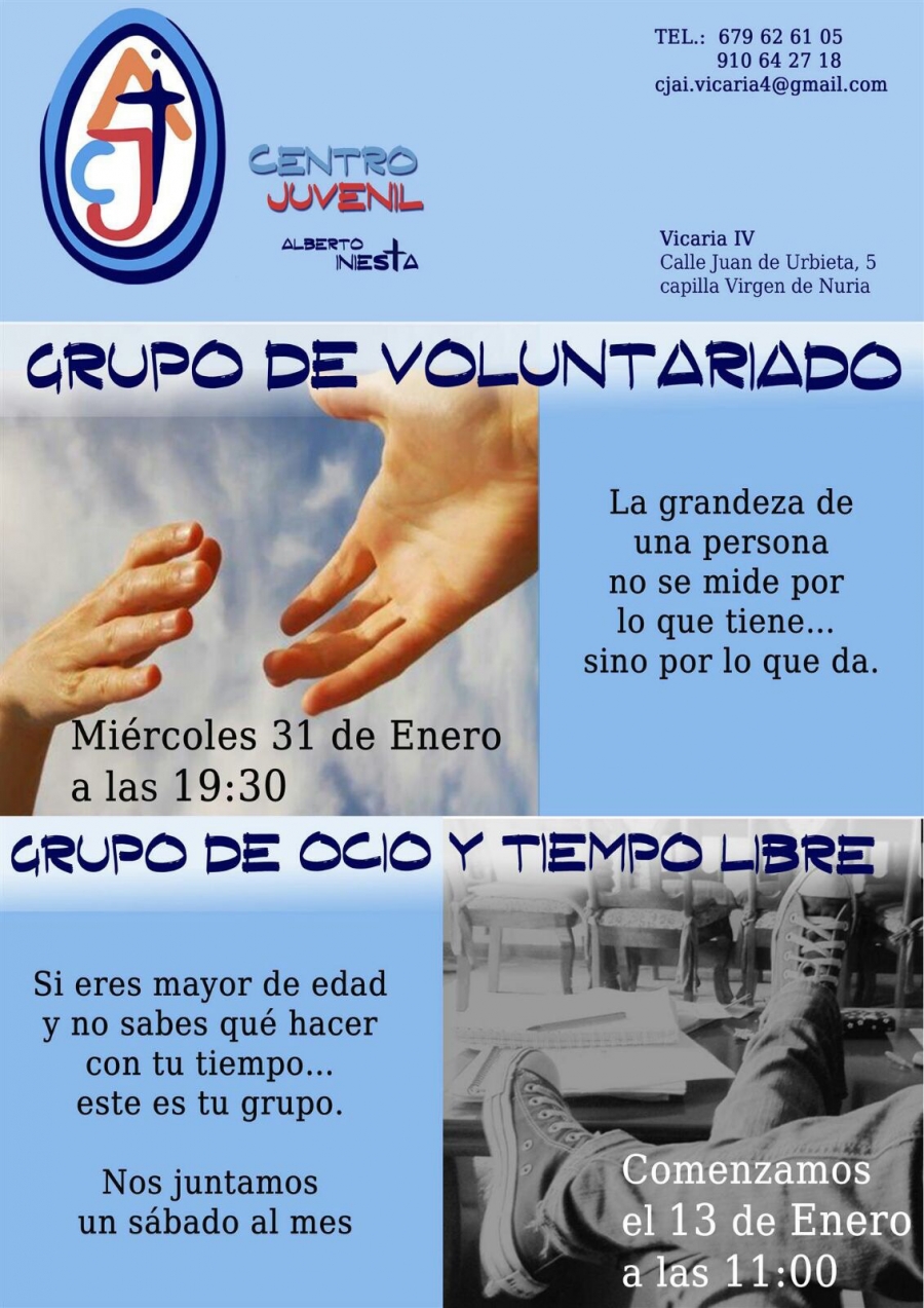 El Centro Juvenil Alberto Iniesta organiza un grupo de voluntariado