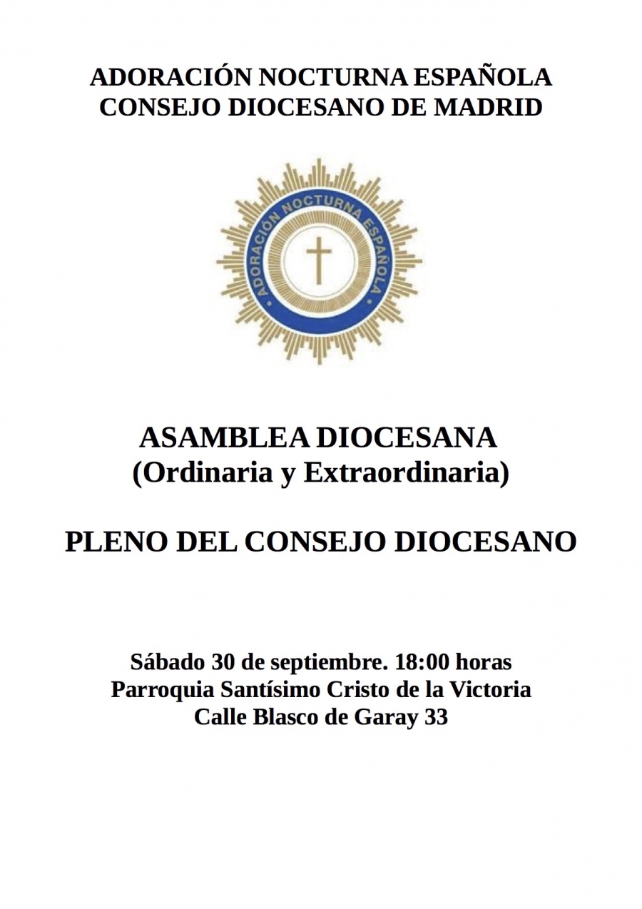 La Adoración Nocturna Española de Madrid celebra su asamblea diocesana