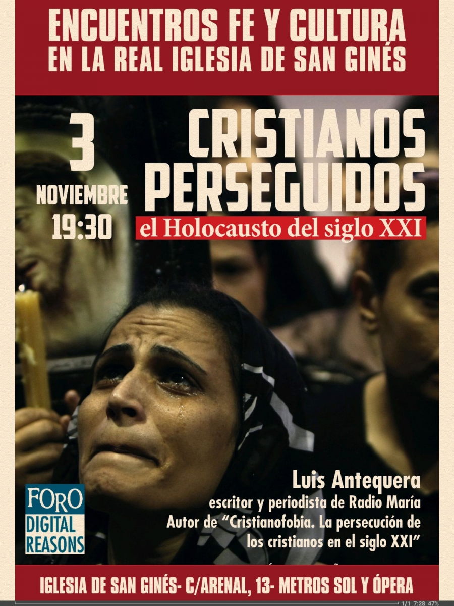 Se cancela la conferencia &#039;Cristianos perseguidos. El Holocausto del siglo XXI&#039; en San Ginés