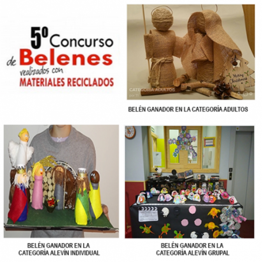 Los ganadores del 5º concurso de belenes con material reciclado de Cáritas Madrid reciben sus premios