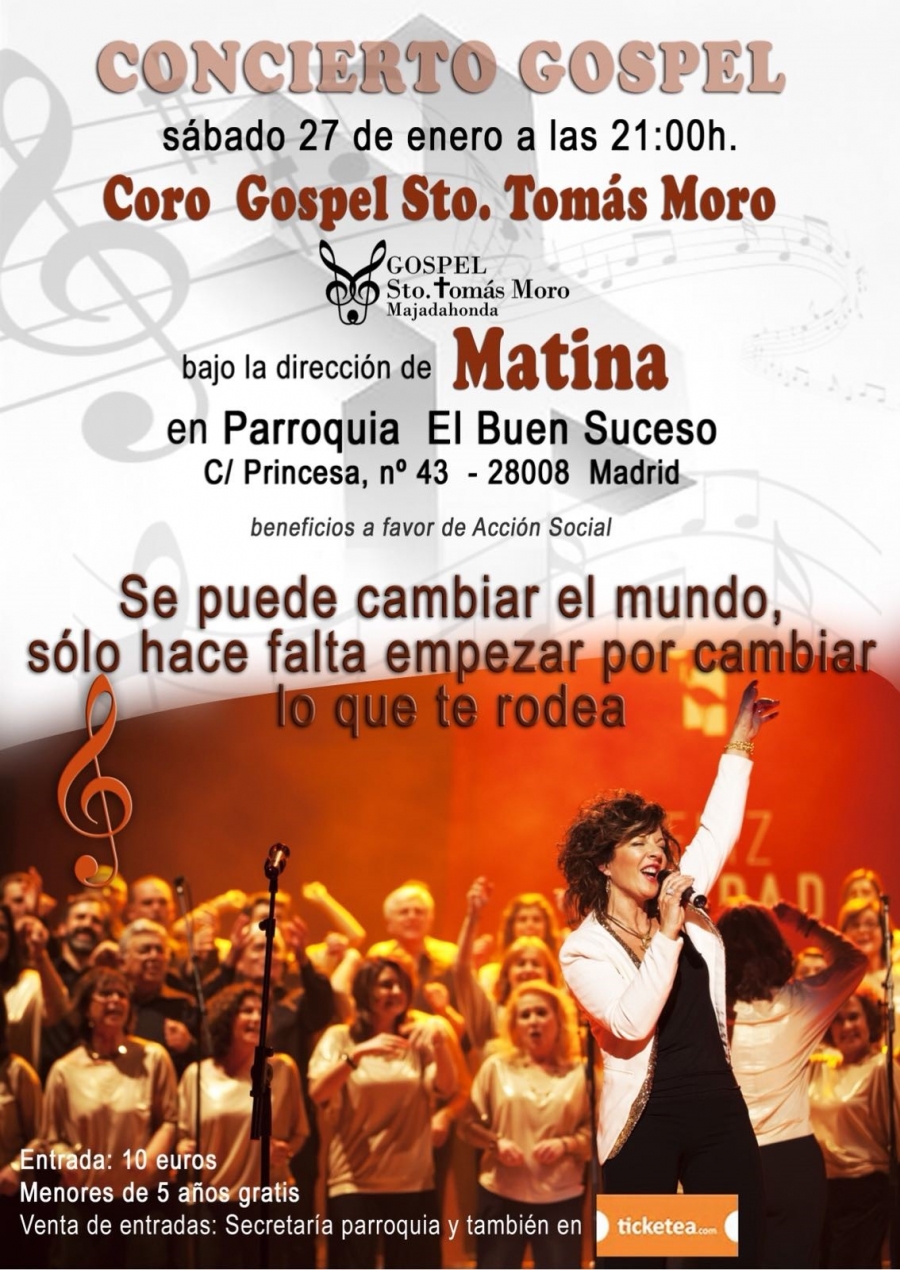 El coro Santo Tomás Moro ofrece un concierto de góspel en Nuestra Señora del Buen Suceso
