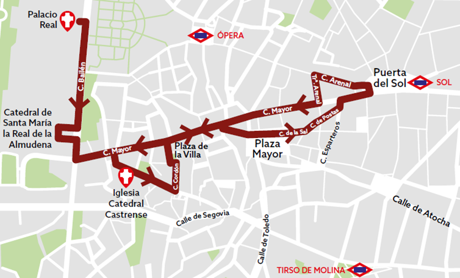 CROQUIS RECORRIDO PROCESION VIERNES SANTO 2025