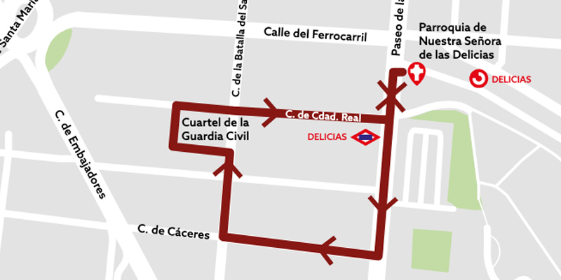 Procesion cristo del camino mapa