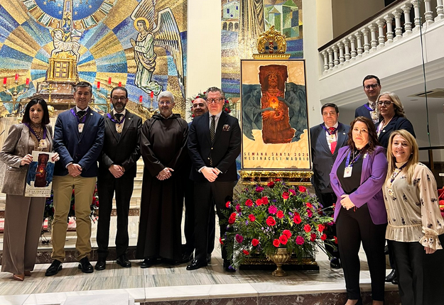 Screenshot 2026 02 16 at 11 14 15 Jesus de Medinaceli Madrid en X CARTEL Acto de la presentacion del Cartel de la Semana Santa 2026 en nuestra Archicofradia. Obra del artista D