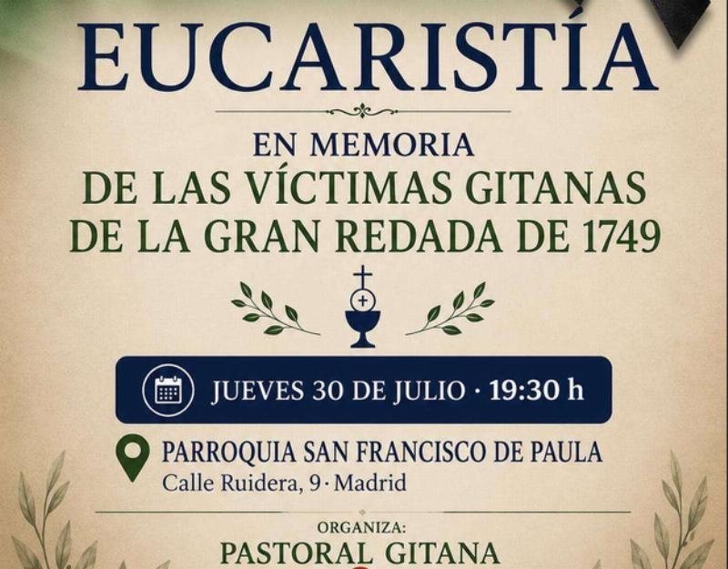 La Pastoral Gitana de Madrid celebra una eucarist&iacute;a en la parroquia de san Francisco de Paula, en recuerdo de las v&iacute;ctimas gitanas del Decreto de 1749
