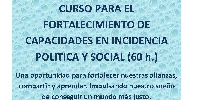 Confer anuncia para abril un curso sobre incidencia social y pol&iacute;ticas promovido por REDES