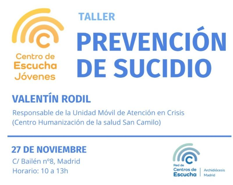 Taller sobre prevenci&oacute;n del suicidio con Valent&iacute;n Rodil, responsable de la Unidad M&oacute;vil de Atenci&oacute;n en Crisis del Centro de Humanizaci&oacute;n de la Salud San Camilo