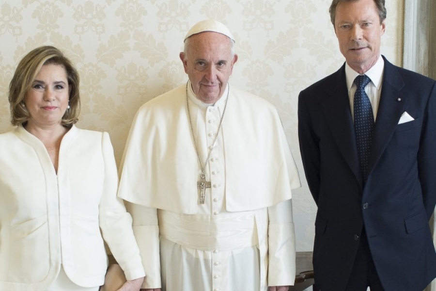 Francisco recibe a la familia reinante de Luxemburgo