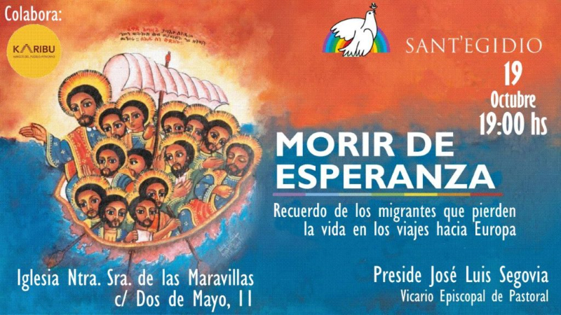 Eucarist&iacute;a &ldquo;Morir de Esperanza&rdquo; organizada por la Comunidad de Sant&rsquo;Egidio en Madrid en la Iglesia Nuestra Se&ntilde;ora de las Maravillas