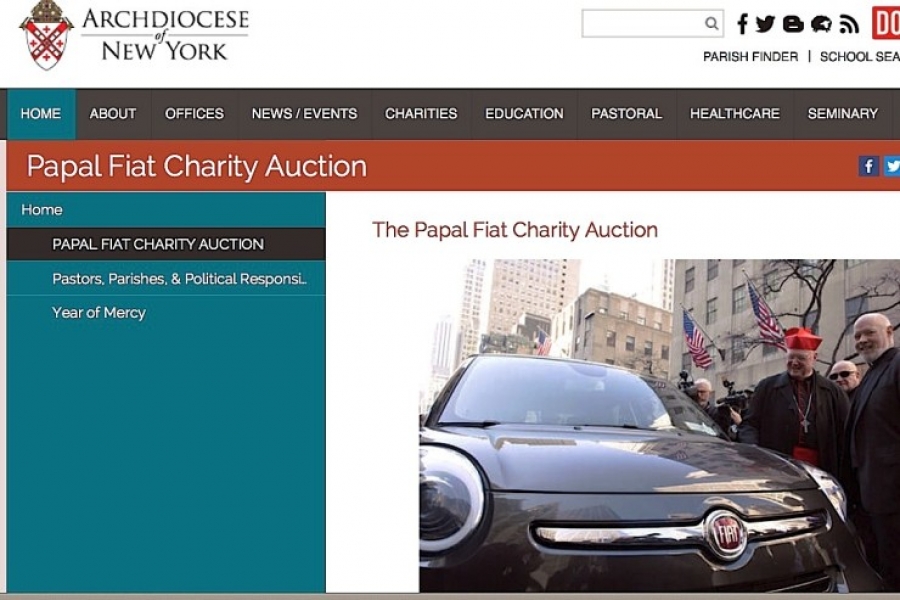 El Fiat del Papa en Nueva York a subasta