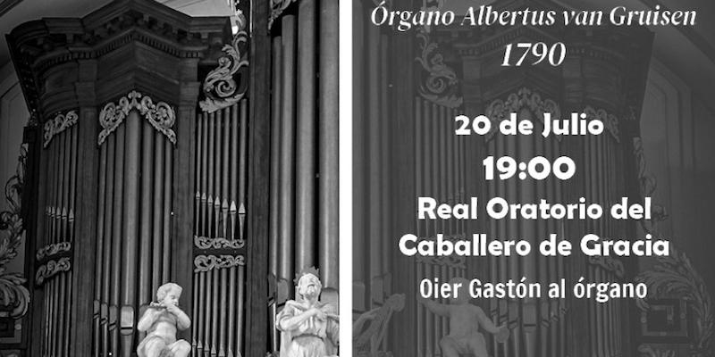 Oier Gastón ofrece este sábado un concierto de órgano en el Real oratorio del Caballero de Gracia