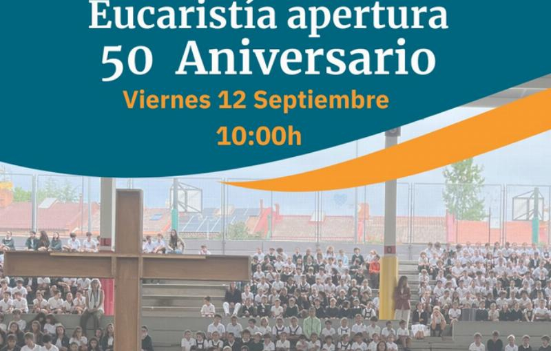 Jos&eacute; Antonio &Aacute;lvarez, obispo auxiliar de Madrid, preside una misa en el 50 aniversario del colegio Irlandesas El Soto, en Alcobendas
