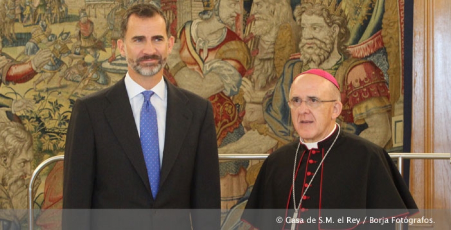 El Rey Felipe VI recibe a Mons. Carlos Osoro