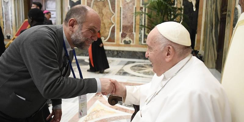 José María Calderón con el Papa Francisco en la última Asamblea General de Obras Misionales Pontificias (OMP) el pasado mes de mayo