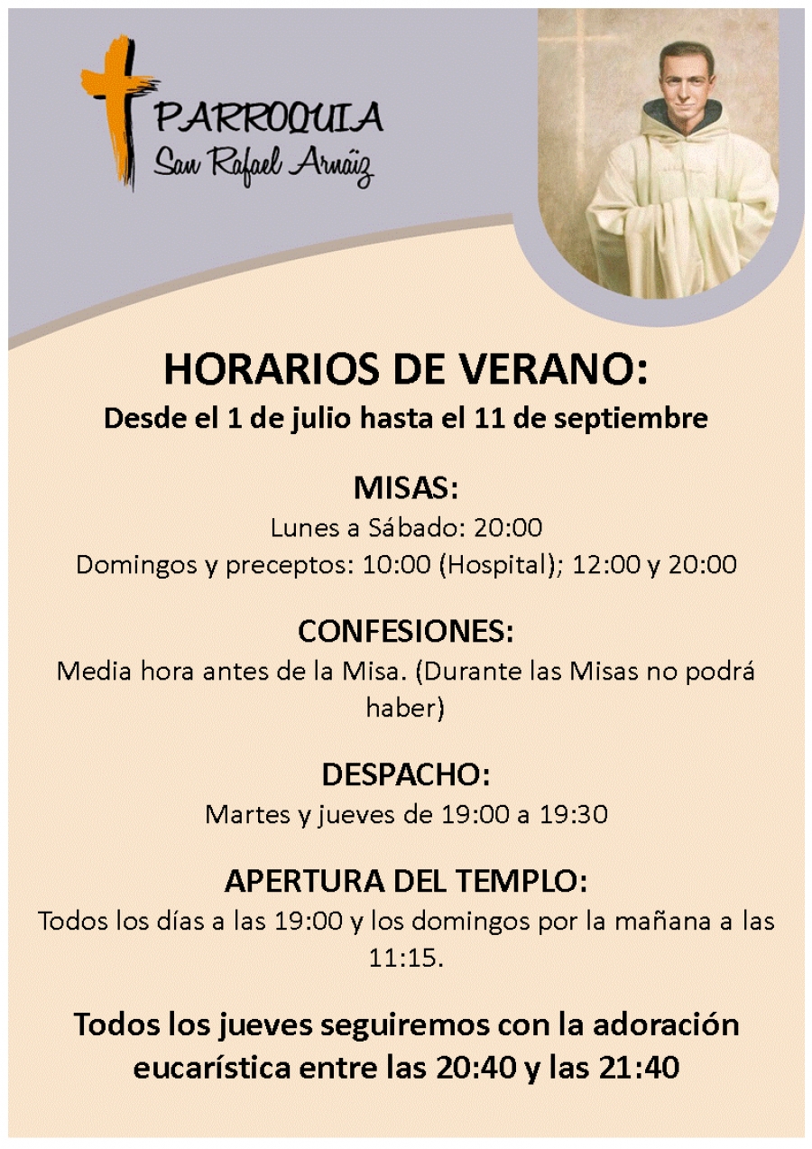 La parroquia San Rafael Arnáiz mantiene la adoración eucarística en verano