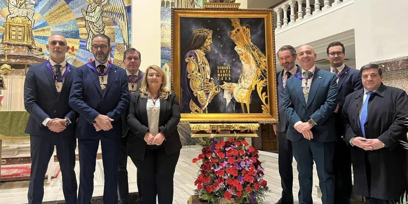 La Archicofrad&iacute;a de Jes&uacute;s de Medinaceli presenta el cartel Semana Santa 2025 realizado por C&eacute;sar Ram&iacute;rez: &laquo;Este &oacute;leo sobre lienzo representa una madre y su hijo unidos por el dolor&raquo;