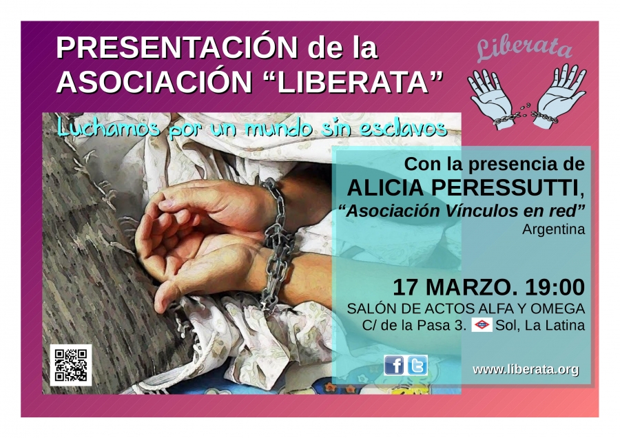 Alicia Peressutti presenta la asociaci&oacute;n Liberata contra las nuevas formas de esclavitud