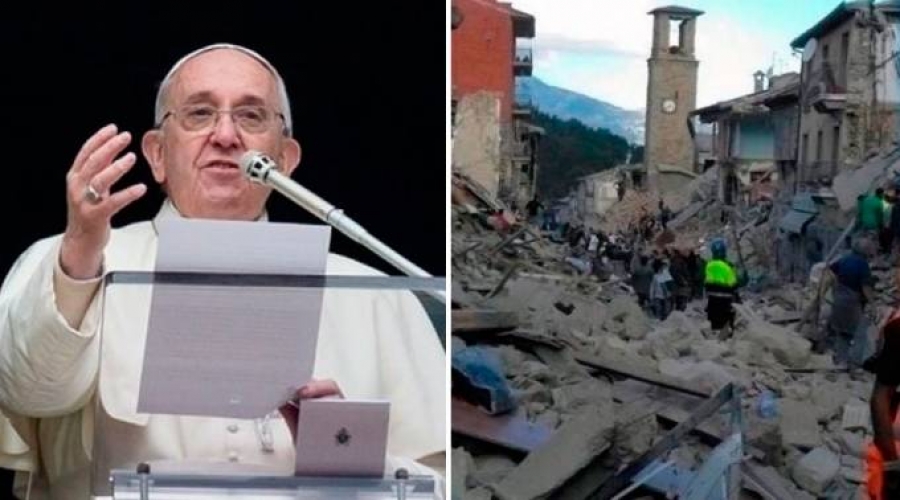 El Papa cumple su promesa y visita por sorpresa zona del terremoto en Italia