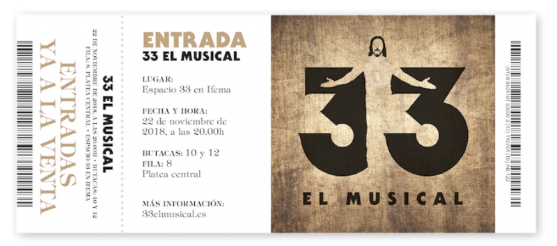 Promoción especial en la venta de entradas para ver en Madrid &#039;33 El Musical&#039;, el gran espectáculo sobre la vida de Jesús