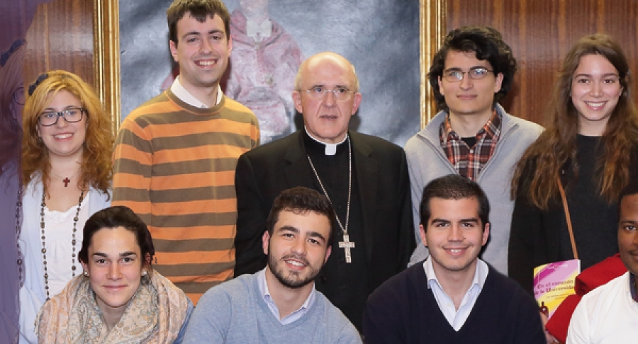 Encuentro del arzobispo de Madrid con los universitarios en la Facultad de Derecho