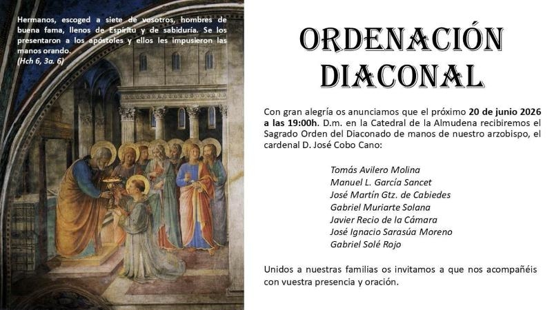 La catedral de la Almudena acoge la ordenaci&oacute;n de siete di&aacute;conos permanentes