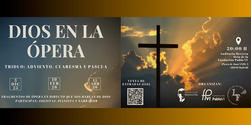 El Auditorio Herrera Oria de la Fundaci&oacute;n Pablo VI acoge 'Dios en la &Oacute;pera': un concierto que ayuda a prepararse para la Navidad a trav&eacute;s de la belleza de la m&uacute;sica