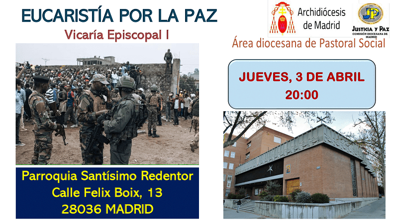 La parroquia Sant&iacute;simo Redentor acoge la Eucarist&iacute;a por la Paz del mes de abril
