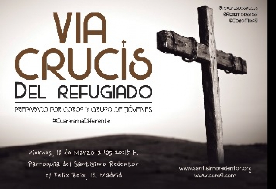 V&iacute;a crucis del refugiado en la parroquia del Sant&iacute;simo Redentor