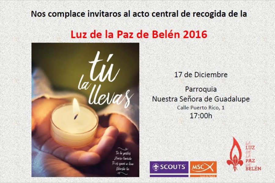 La Luz de la Paz de Bel&eacute;n llega a la parroquia Nuestra Se&ntilde;ora de Guadalupe