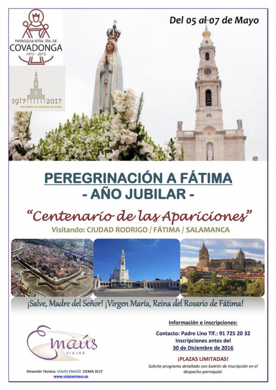 Nuestra Señora de Covadonga peregrina a Fátima