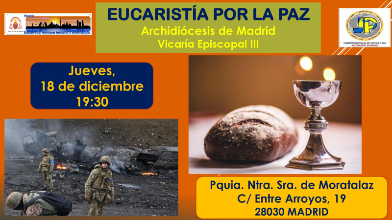 La parroquia Nuestra Se&ntilde;ora de Moratalaz acoge la Eucarist&iacute;a por la Paz del mes de diciembre
