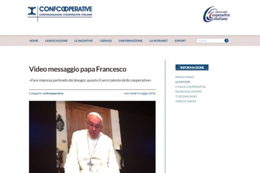 El Papa invita a las cooperativas a crear r&eacute;dito sin olvidarse de la solidaridad