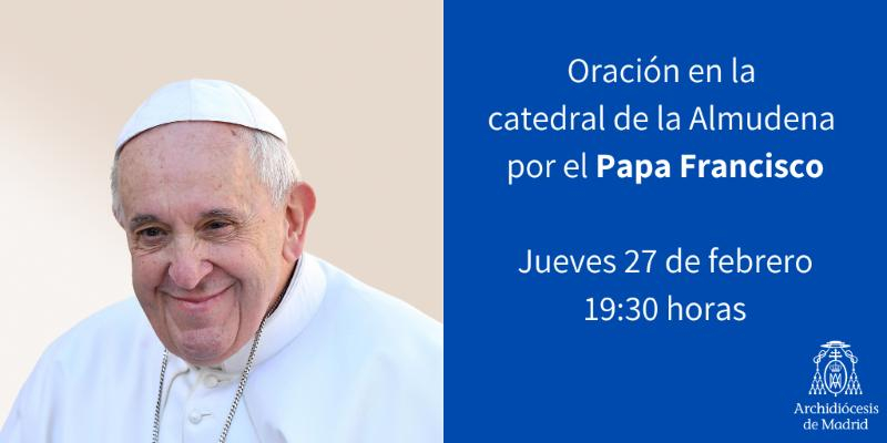 Oraci&oacute;n por el Papa Francisco en la catedral de la Almudena presidida por el cardenal Jos&eacute; Cobo