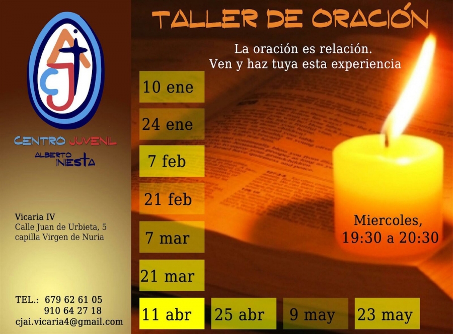 El Centro Juvenil Alberto Iniesta organiza un taller de oración