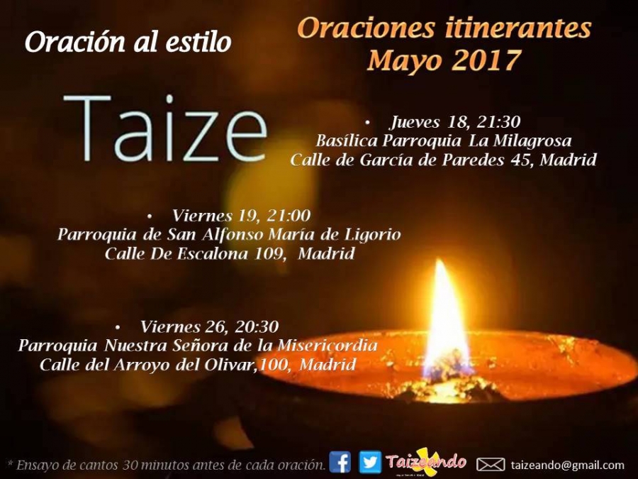 Oración al estilo de Taizé en parroquias madrileñas