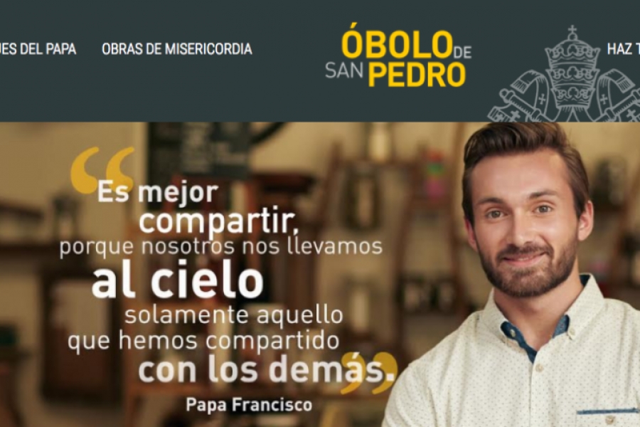 Nueva p&aacute;gina web para la caridad del Papa