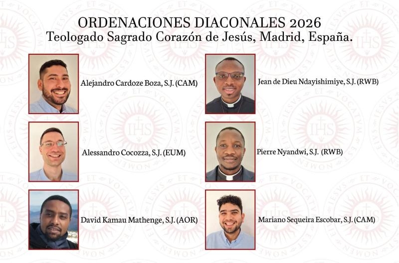 Seis jesuitas ordenados di&aacute;conos en la Iglesia de San Francisco de Borja de manos del obispo auxiliar de Madrid, Vicente Mart&iacute;n Mu&ntilde;oz