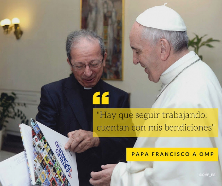 El Papa Francisco anima al director nacional de OMP a seguir trabajando por la misi&oacute;n con el mismo &iacute;mpetu