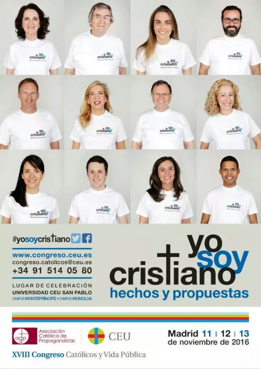 Abierto el plazo para presentar comunicaciones en el XVIII Congreso Cat&oacute;licos y Vida P&uacute;blica 'Yo soy Cristiano'