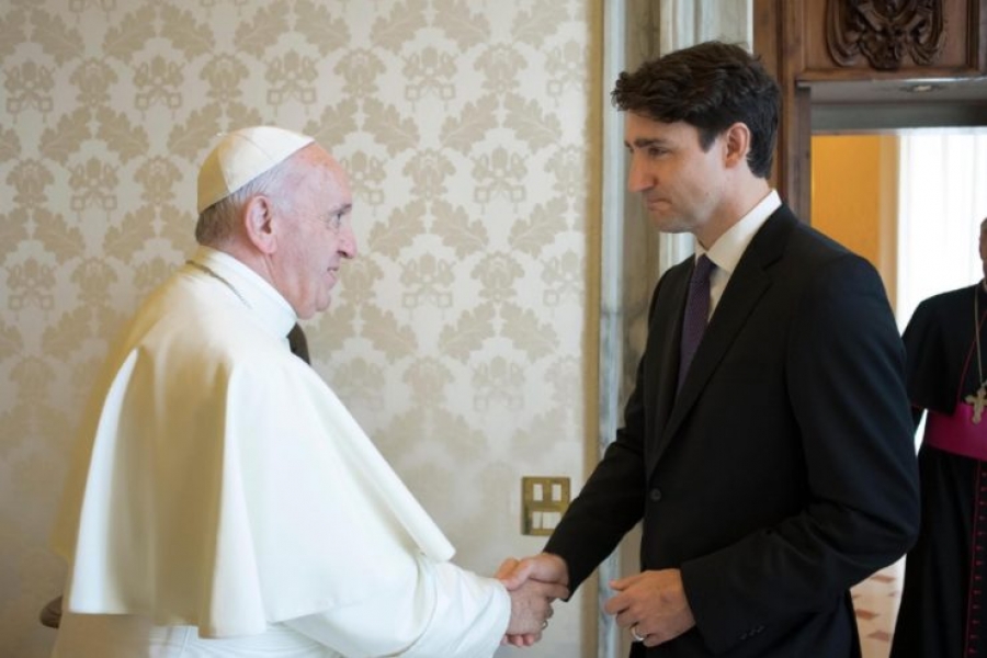 El Papa recibe al primer ministro de Canad&aacute; Justin Trudeau