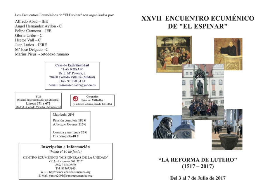 La reforma de Lutero, a estudio en el XXVII encuentro ecuménico &#039;El Espinar&#039;